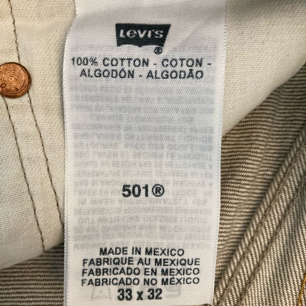 Levi’s 501 Button Fly Jeans Khaki Size 33x32
